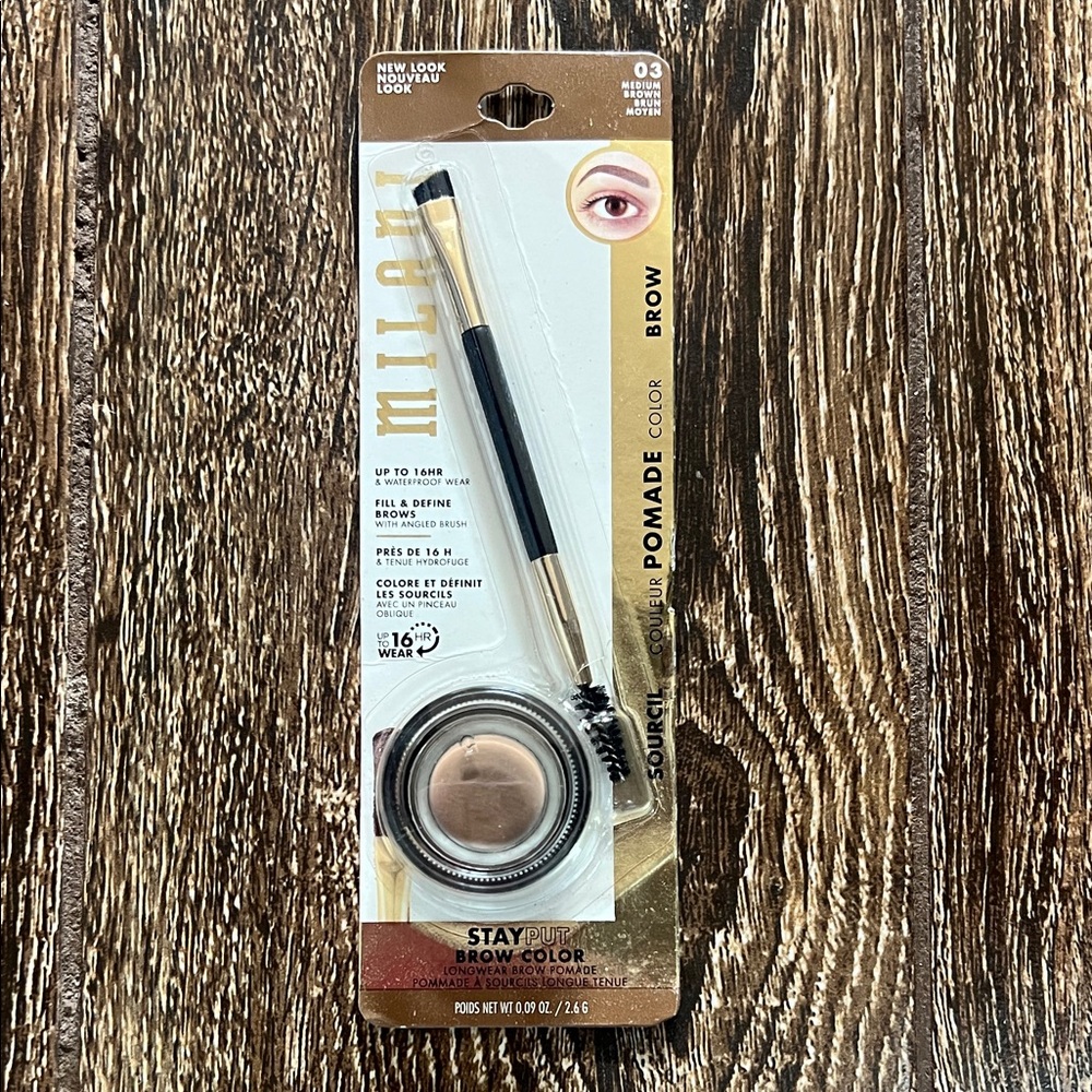 Milani Stay Put Brow Color Medium Brown Brand New In Packaging